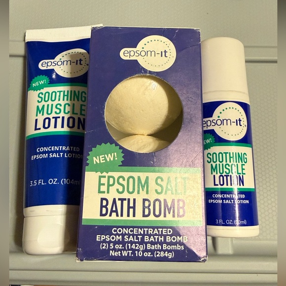 Epsom-It Other - Epsom-It Soothing Muscle Lotion & Bath Bomb Set - Muscle Ache Relief, NEW